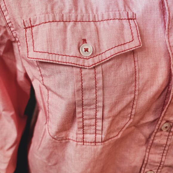 Michael Brandon Snap Down Tab roll long sleeve western rodeo shirt Size small - Picture 6 of 8